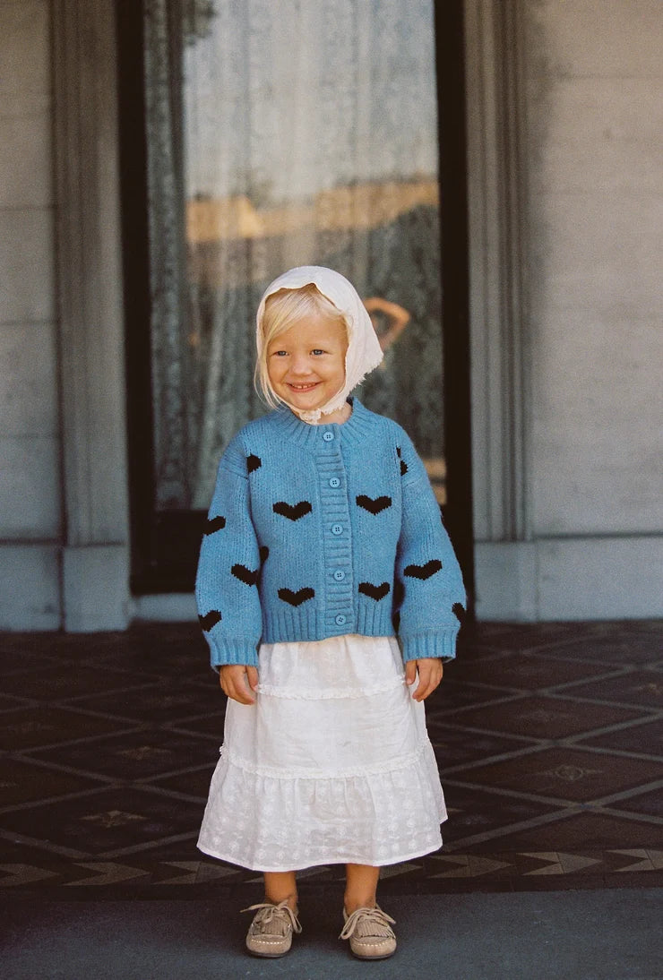 JNR Sweetheart Cardigan - Hearts | Juni