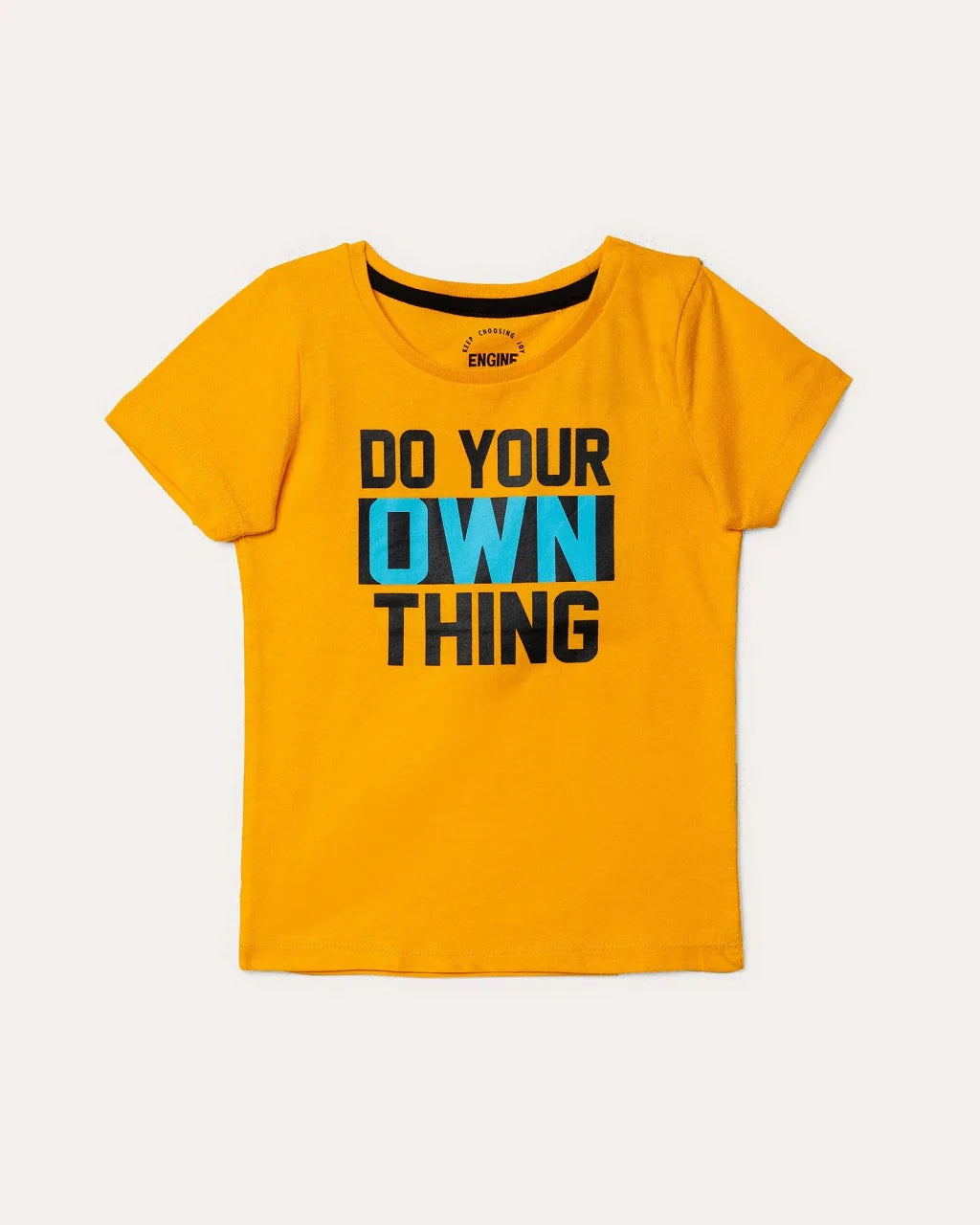 KIDS T-SHIRT YELLOW WITH NECKLINE